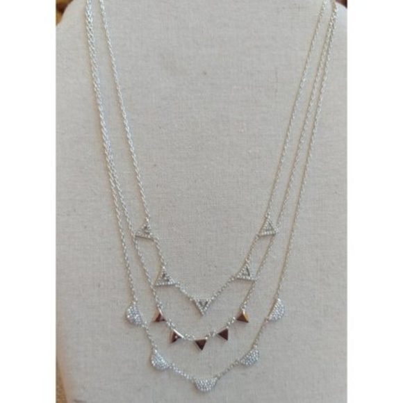Stella & Dot | Stunning [SILVER] Pavé Chevron Layering Versatile Necklace - Picture 9 of 9